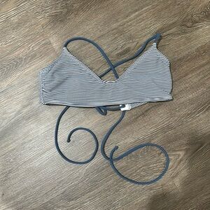 Blue striped xhileration bikini top